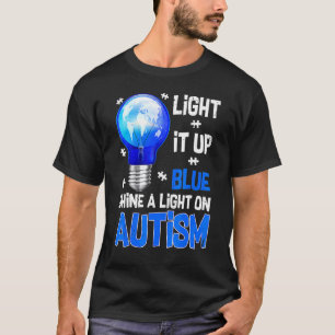 Camiseta Ilumine de Azul Conscientização do Autismo  Peça d