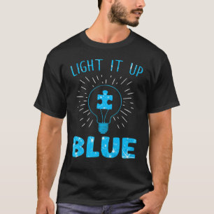 Camiseta Ilumine de Azul Conscientização do Autismo  Peça d