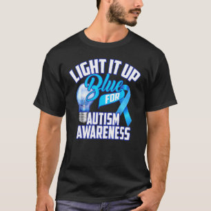 Camiseta Ilumine de Azul Conscientização do Autismo Peça d