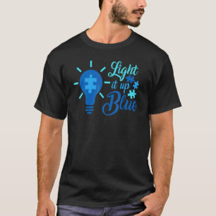 Camiseta Ilumine de Azul Conscientização do Autismo Peça d