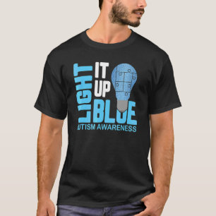 Camiseta Ilumine de Azul Conscientização do Autismo Peça de