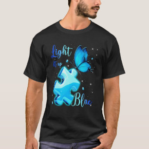 Camiseta Ilumine de Azul Conscientização do Autismo Quebra-