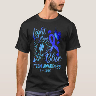 Camiseta Ilumine de Azul Conscientização do Autismo Quebra-