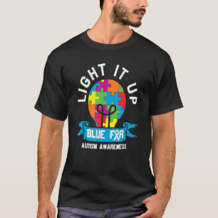 Camiseta Ilumine de Azul Para a Consciência do Autismo Puzz