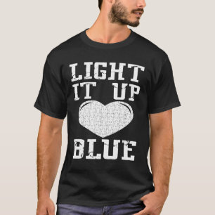 Camiseta Ilumine de Azul Peça do Quebra-cabeça Conscientiz