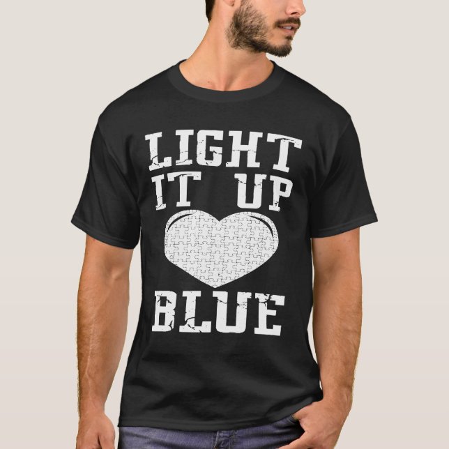 Camiseta Ilumine de Azul  Peça do Quebra-cabeça Conscientiz (Frente)