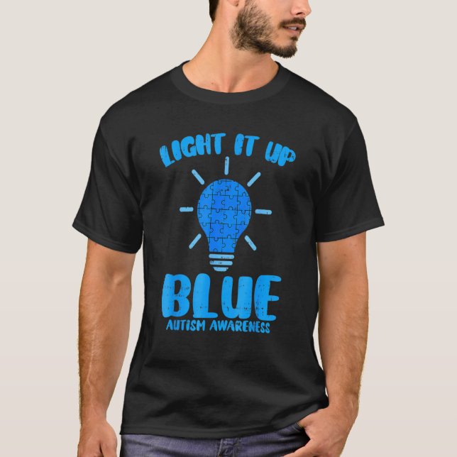 Camiseta Ilumine de Azul  Peça do Quebra-Cabeça Conscientiz (Frente)