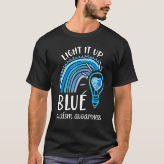 Camiseta Ilumine de Azul  Quebra-cabeça Arco-íris Conscient