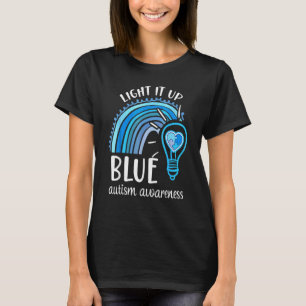 Camiseta Ilumine de Azul Quebra-cabeça Arco-íris Conscient