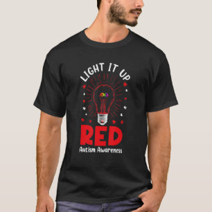 Camiseta Ilumine de Vermelho Conscientização do Autismo