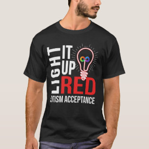 Camiseta Ilumine de Vermelho para a Conscientização do Auti