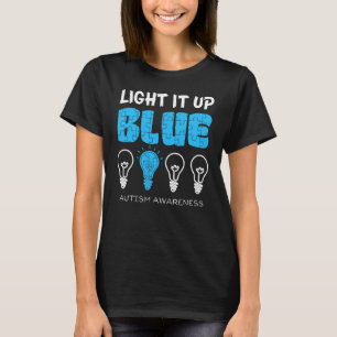 Camiseta Ilumine-o de Azul Conscientização do Autismo Peça