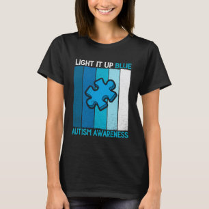 Camiseta Ilumine-o de Azul Puzzle de Conscientização do Aut
