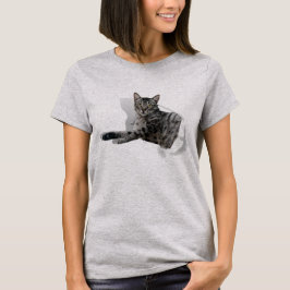 Camiseta Ilusão engraçada 3D Gráfica de Gato Bonito popular