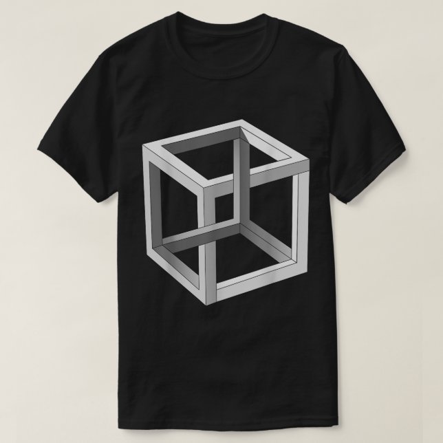 Camiseta Ilusão Óptica Cubo Impossível (Cubo Irracional) (Frente do Design)