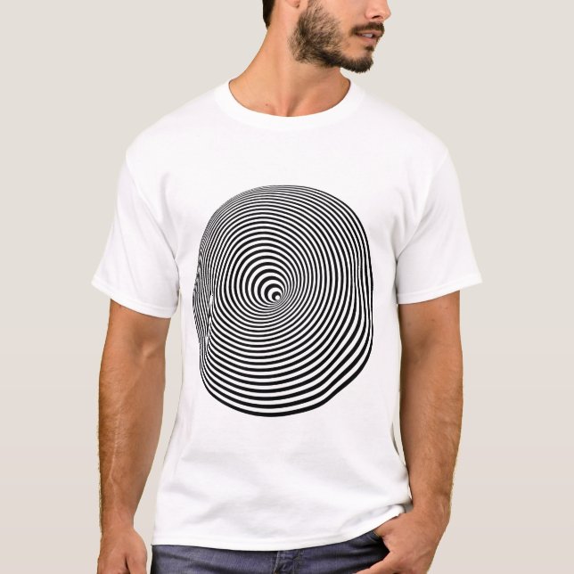 Camiseta Ilusão óptica Funky de círculos concêntricos (Frente)