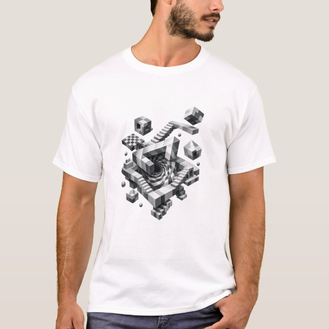 Camiseta Ilusão Vórtice Geométrico (Frente)