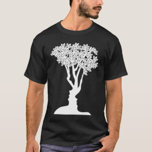 Camiseta Ilusões ópticas Árvore ou Rostos Novidade Engra
