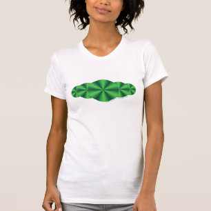 Camiseta Ilusões Ópticas Camisa-luz verde-feminina