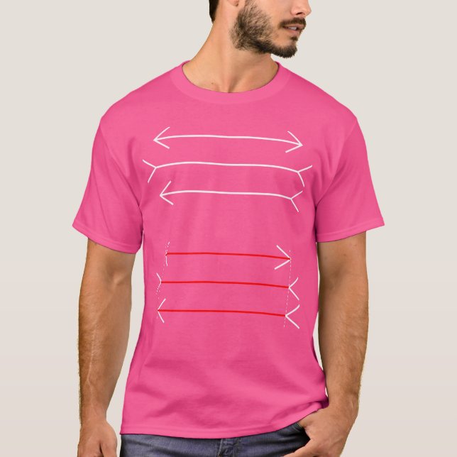 Camiseta Ilusões Óticas Mller Lyer Impossível Sobre Matemát (Frente)
