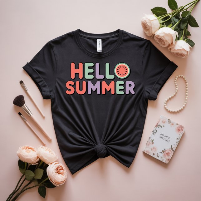 Camiseta Ilustra vetor de melancia "Hello Summer" (Criador carregado)