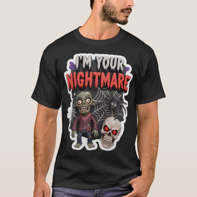 Camiseta Ilustração 3D assustadora de Halloween com aranha  (Frente)