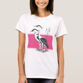 Camiseta Ilustração a preto e branco de Heron
