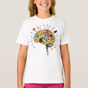 Camiseta Ilustração Abstrata da Saúde Mental do Cérebro Cri