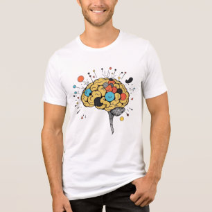 Camiseta Ilustração Abstrata da Saúde Mental do Cérebro Cri