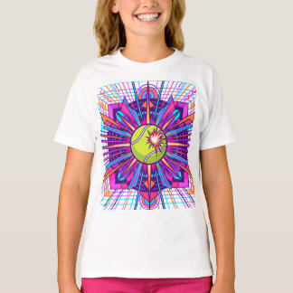 Camiseta Ilustração Abstrata Geométrica de Bola de Padel Es