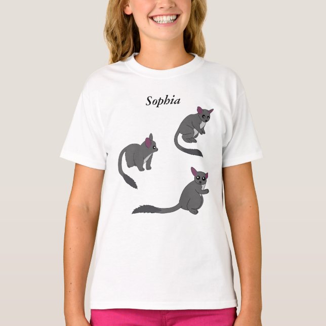 Camiseta Ilustração Adorável de Bushbabies  (Frente)