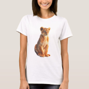 Camiseta Ilustração Adorável de Filhote de Leão