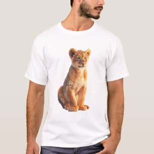 Camiseta Ilustração Adorável de Filhote de Leão