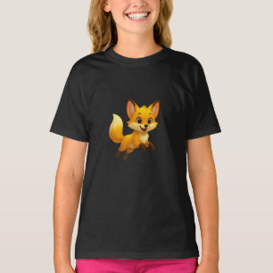 Camiseta Ilustração Adorável De Fox De Cartoon - Leitura Be