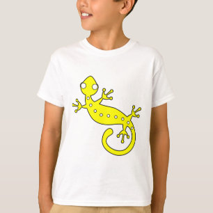 Camiseta Ilustração animado artística do lagarto amarelo