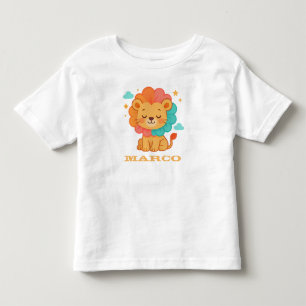 Camiseta Ilustração Animal Personalizada Leão Rugido Arco-í