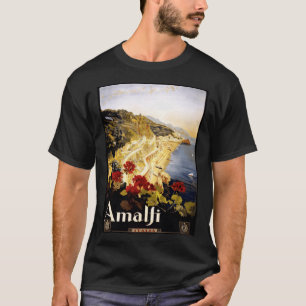 Camiseta Ilustração Antiga Itália Costa Amalfi Antique Jo