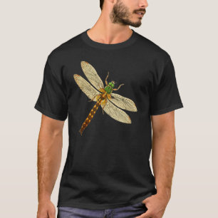 Camiseta Ilustração Antrópica de Dragonfly Wings Cute Drago