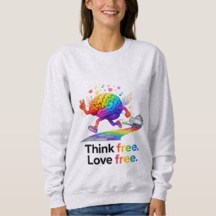 Camiseta Ilustração Arco-íris Saúde Mental Liberdade Cérebr