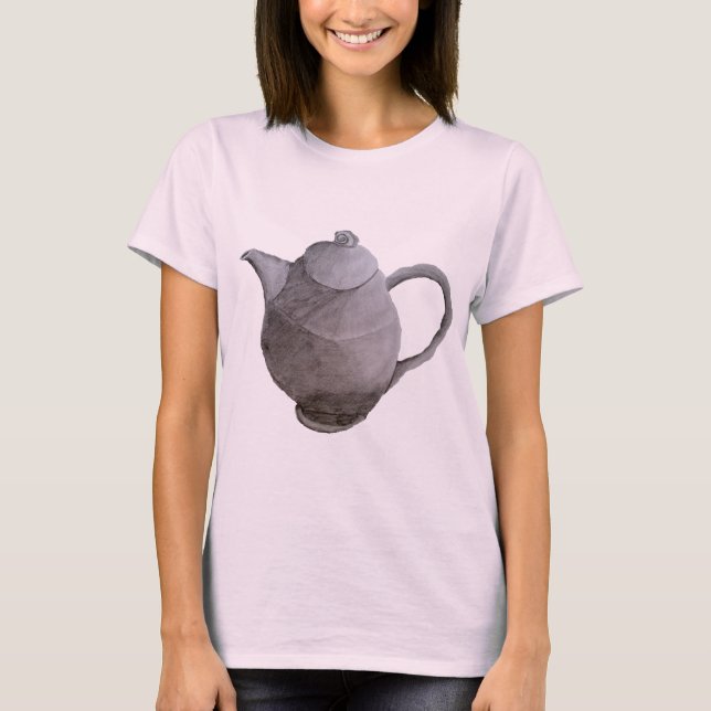 Camiseta Ilustração artística de bule de chá arte de cozinh (Frente)