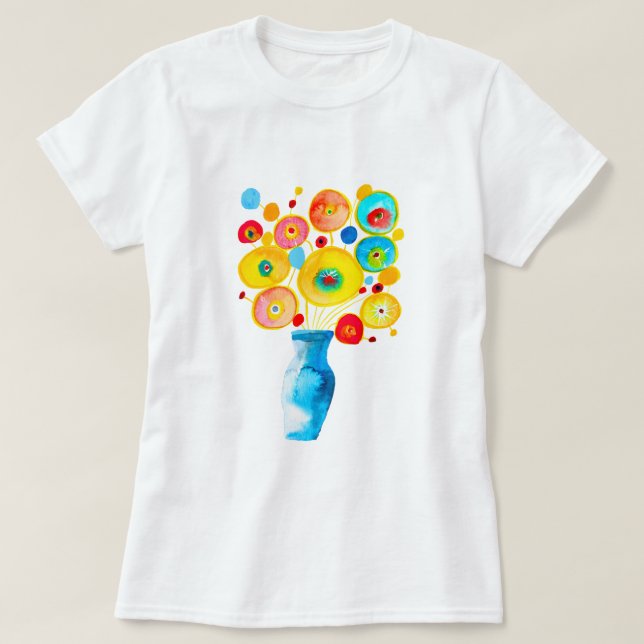 Camiseta Ilustração artística de flores funerárias (Frente do Design)