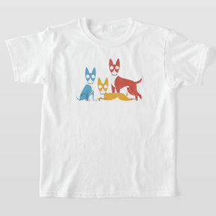 Camiseta Ilustração artística mínima de três CÃES