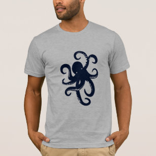 Camiseta Ilustração azul marinha do polvo