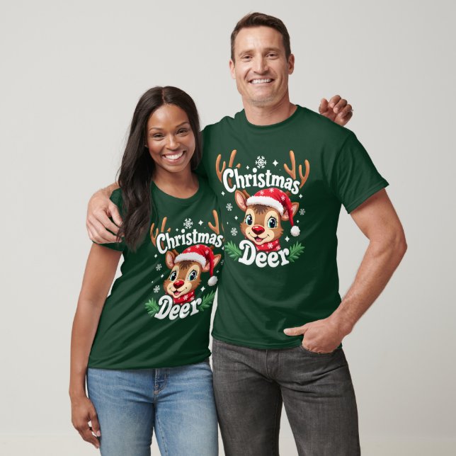 Camiseta Ilustração Bela de Cerveja de Natal (Unissex)