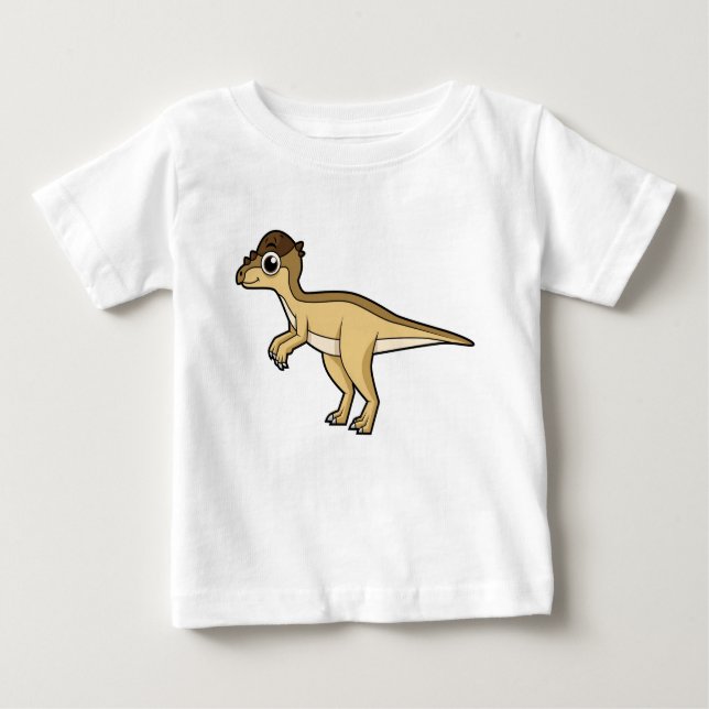 Camiseta Ilustração Bela De Um Dinossauro Paquicefalossauro (Frente)