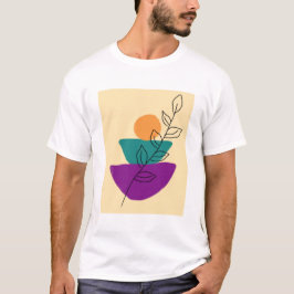 Camiseta Ilustração boho de folhas