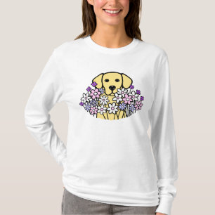 Camiseta Ilustração bonita 2 de Labrador do amarelo da al