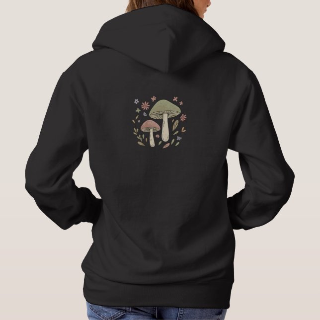 Camiseta Ilustração Botânica de Cogumelo Cottagecore (Verso)