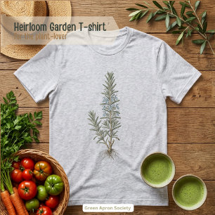 Camiseta Ilustração Botânica de Erva de Alecrim