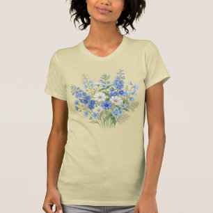 Camiseta Ilustração Botânica do Buquê de Flores Silvestres